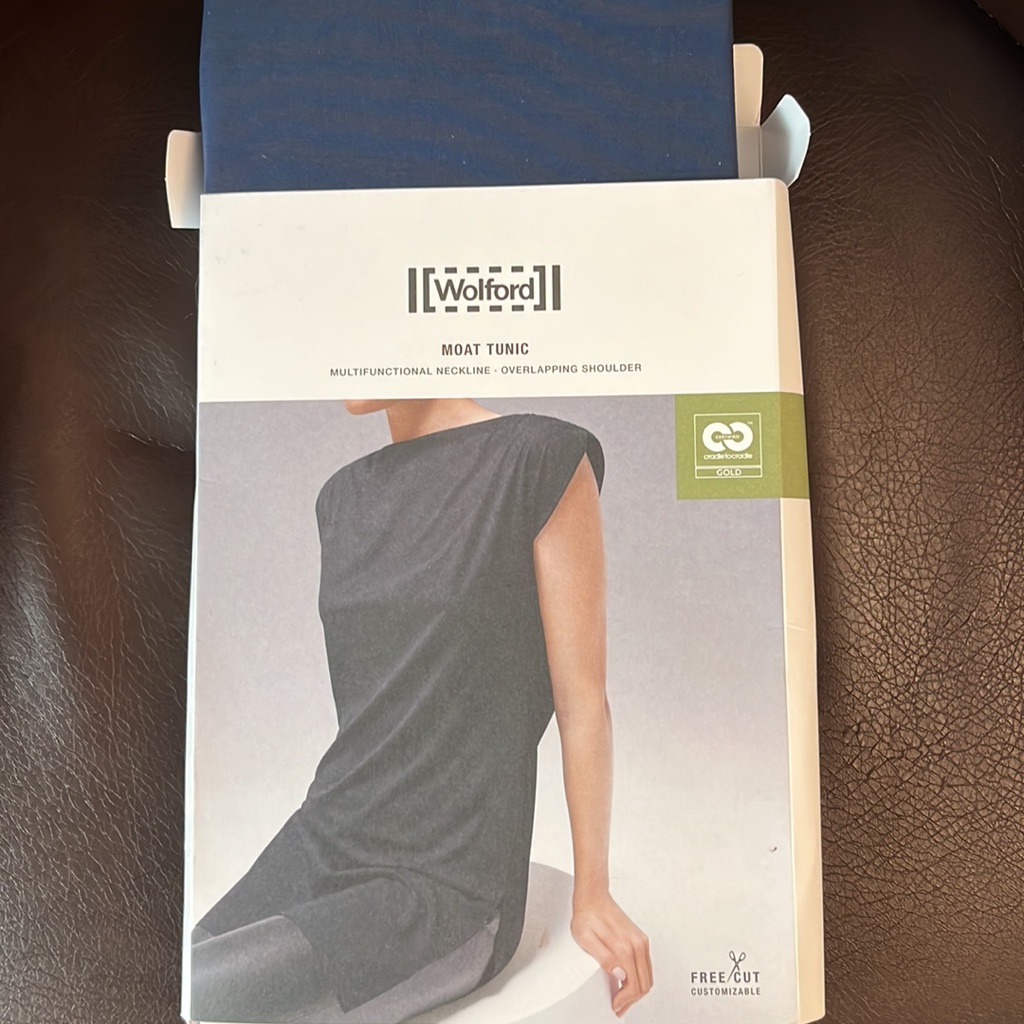 Wolford Cowl-Neck Draped Short-Sleeve Tunic Moat Tunic In Moor Indigo Msrp $280